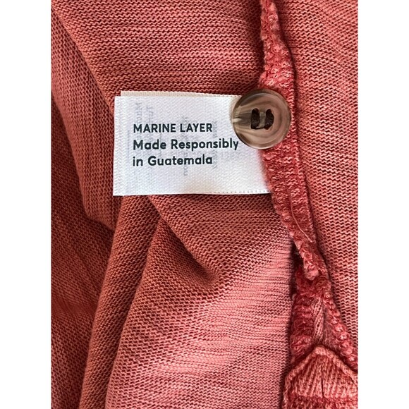 Marine Layer Polo Sz M Short Sleeve Golf Office Everyday Terra Cotta Work *flaw - Picture 6 of 9